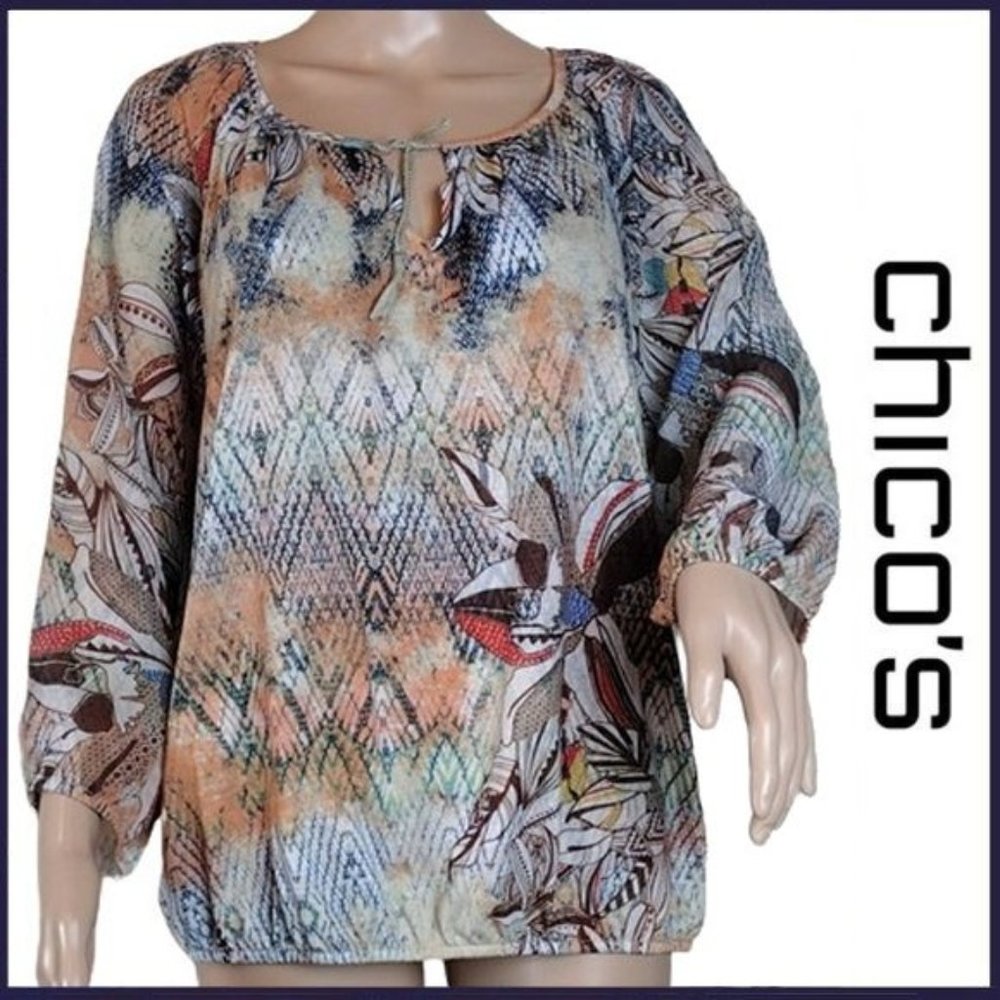Chico's Southwestern Blouse (Chico's Size 2 = L or Size 12)